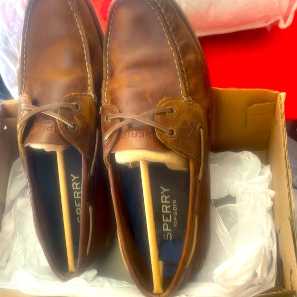 Mens leather Sperries Size 10 with original box - Picture 4 of 8